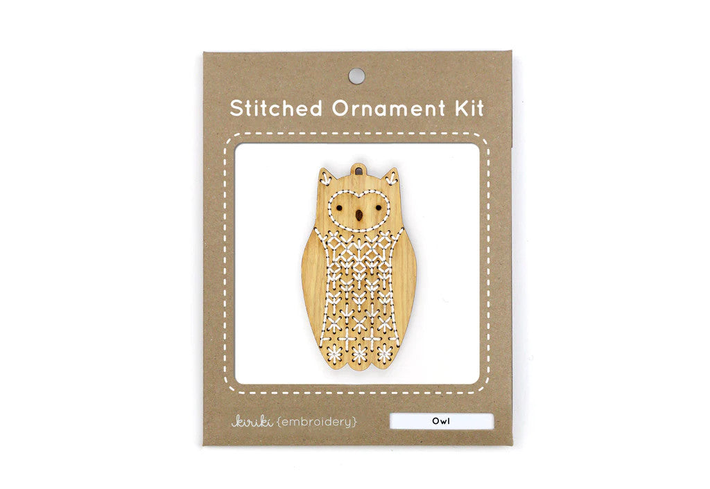 Owl Stitched Ornament Kit by Kiriki Press