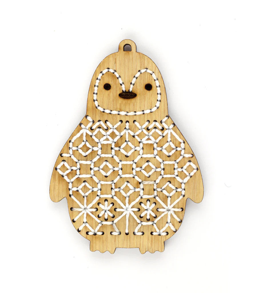 Penguin Stitched Ornament Kit by Kiriki Press