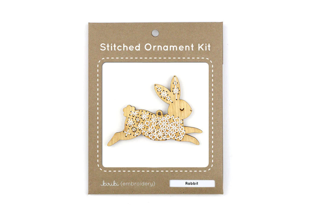 Rabbit Stitched Ornament Kit by Kiriki Press