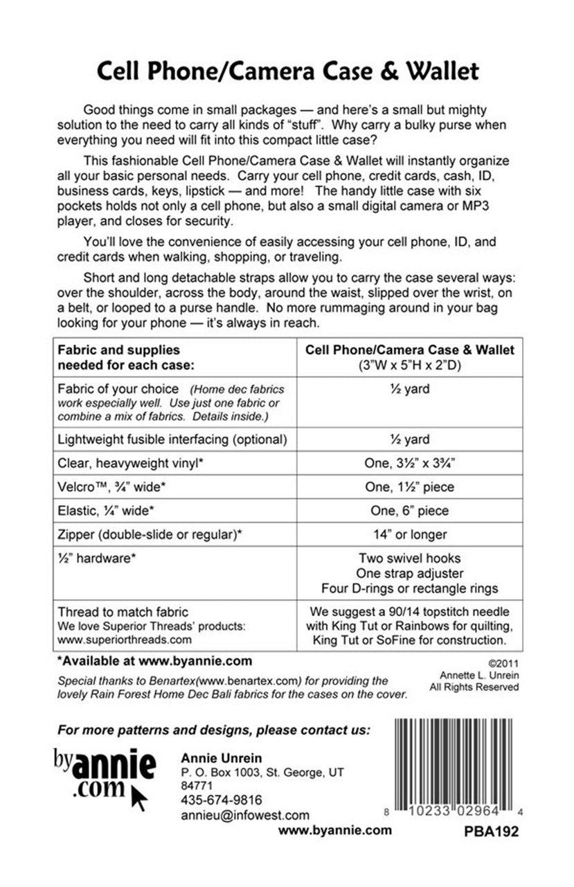 Cell Phone Camera Case Wallet Pattern byAnnie_back