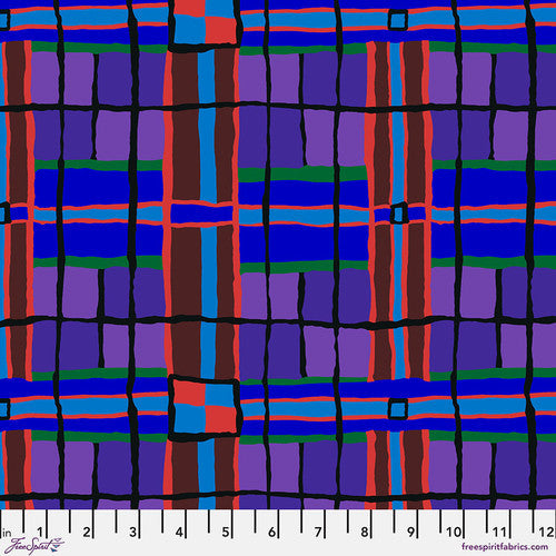 Kaffe Fassett Collective February 2024 - Checkmate - Blue