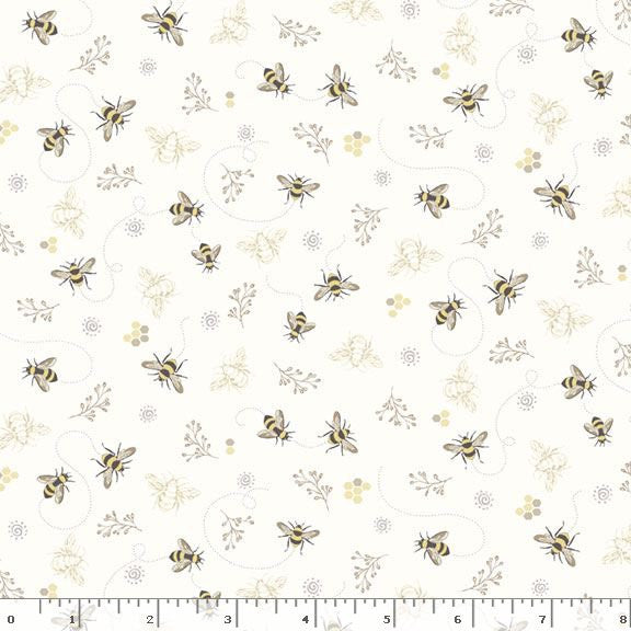 Honeycomb Gardens - Busy Bees Cream - Marcus Fabrics