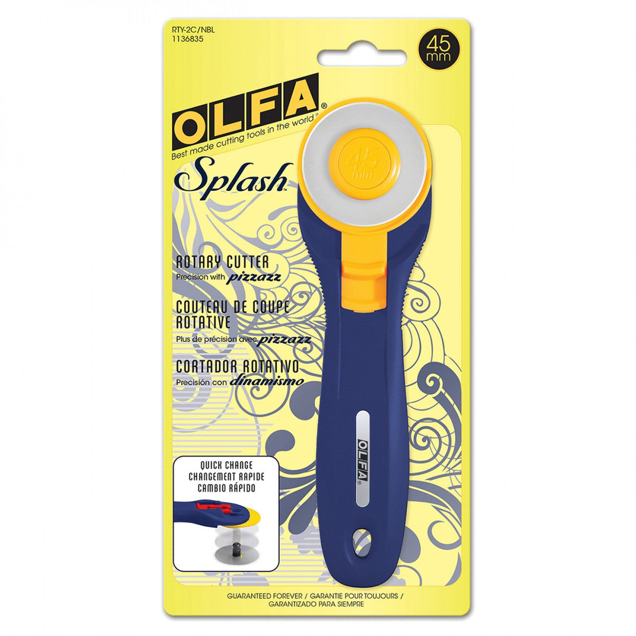 Olfa 45mm Splash Handle Rotary Cutter - Navy