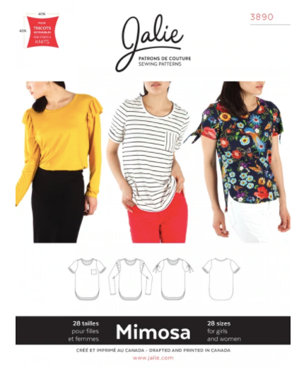 Jalie Sewing Paper Pattern #3890 - Mimosa Scoopneck T-Shirt