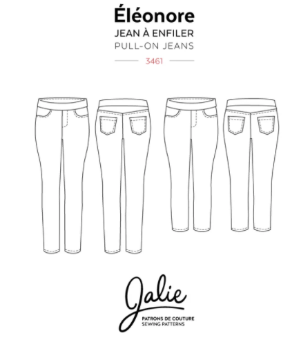 Jalie Sewing Paper Pattern #3461 - Éleonore Pull-On Jeans_detail