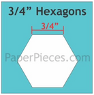 Paper Pieces - 3/4" Hexagons - 125 Pieces