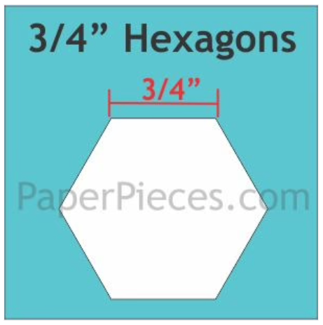 Paper Pieces - 3/4" Hexagons - 125 Pieces