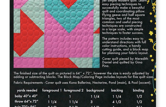 Opposites Attract Quilt Pattern - Alison Glass and Meredith  Daniel_back