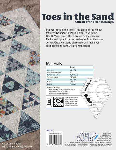 Toes in the Sand by Jaybird Quilts_back