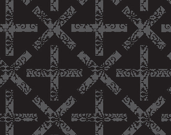 x&+ in Dark from Art Theory by Alison Glass for Andover Fabrics.