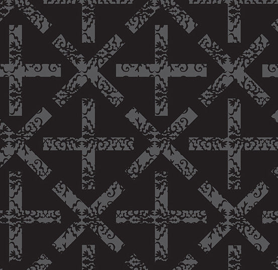 x&+ in Dark from Art Theory by Alison Glass for Andover Fabrics.