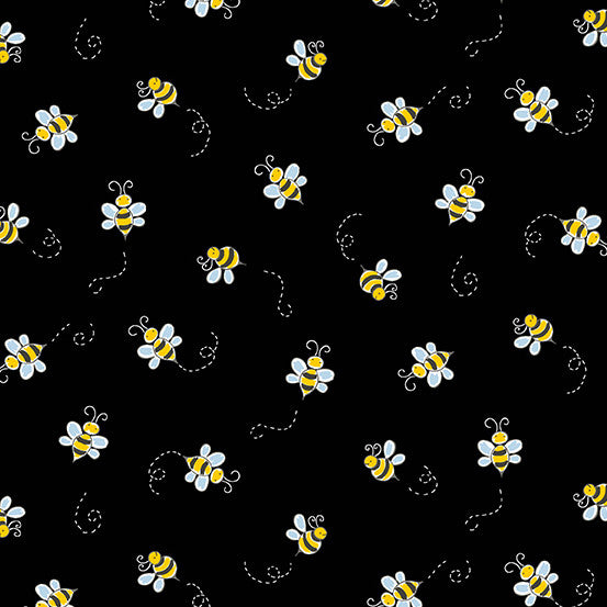 Bumble Bee in Black for Andover Fabrics.