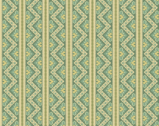 Chevron in Verdigris from Secret Stash's Earth Tones Collection by Laundry Basket Quilts for Andover Fabrics. 100% Premium Quilting Cotton.
