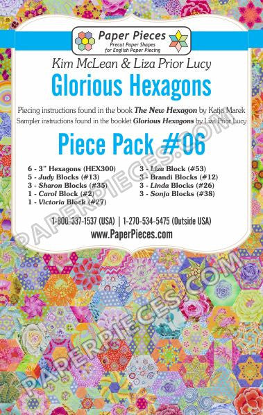 Paper Pieces - Glorious Hexagons - #6 Piece Pack