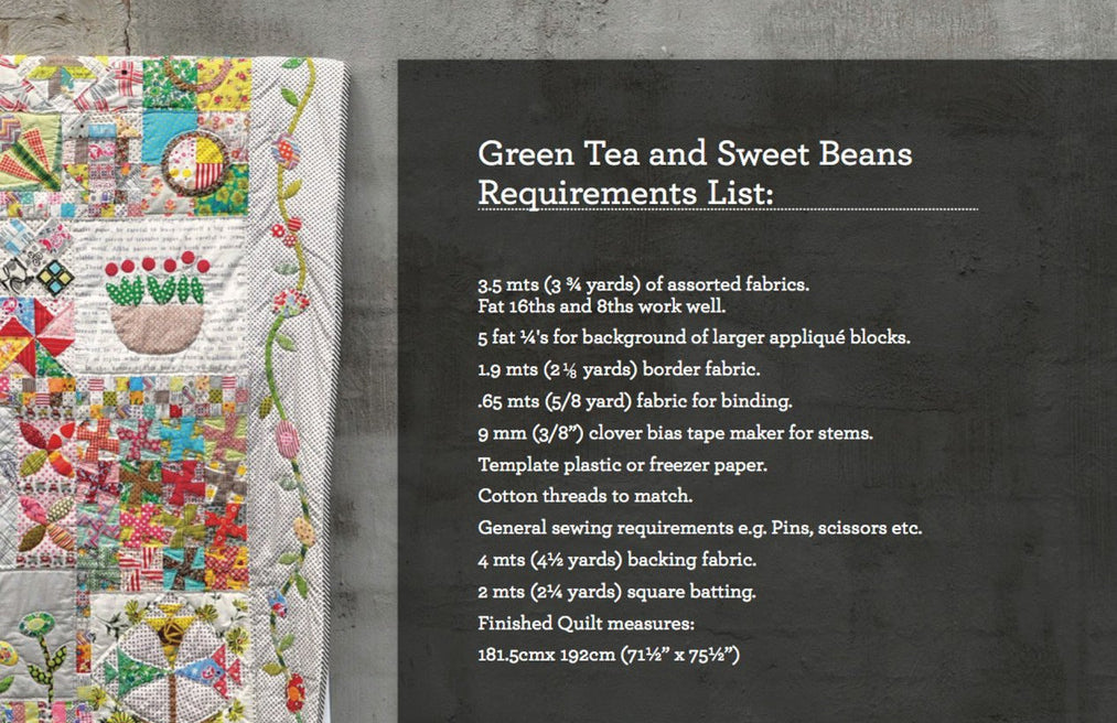 Green Tea & Sweet Beans Booklet by Jen Kingwell_back