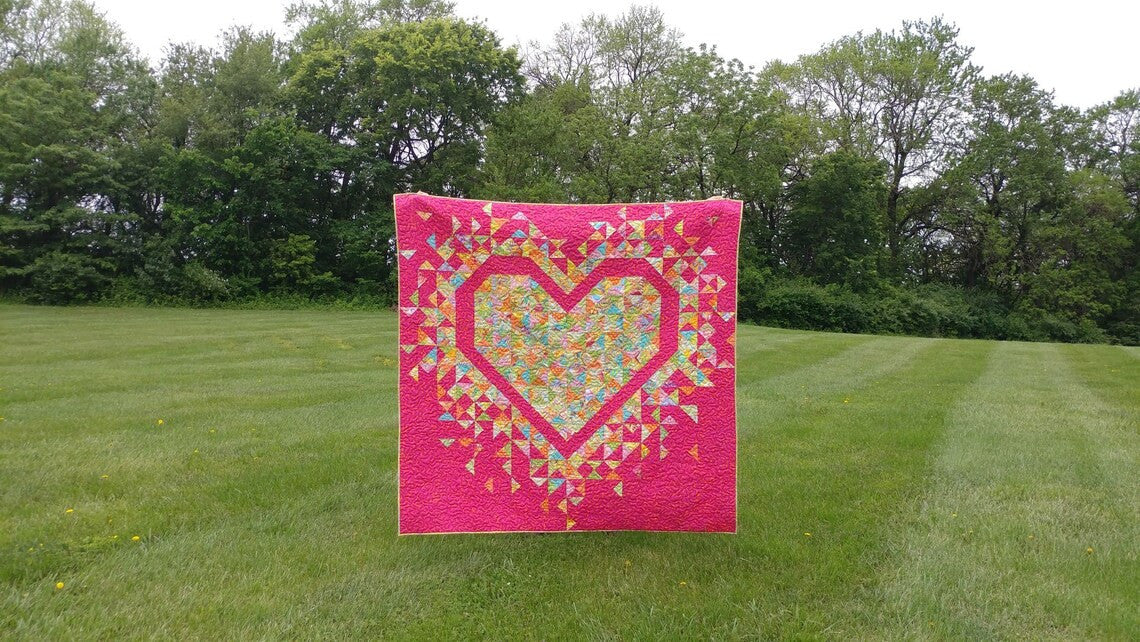 Exploding Heart Pattern by Slice of Pi Quilts_sample