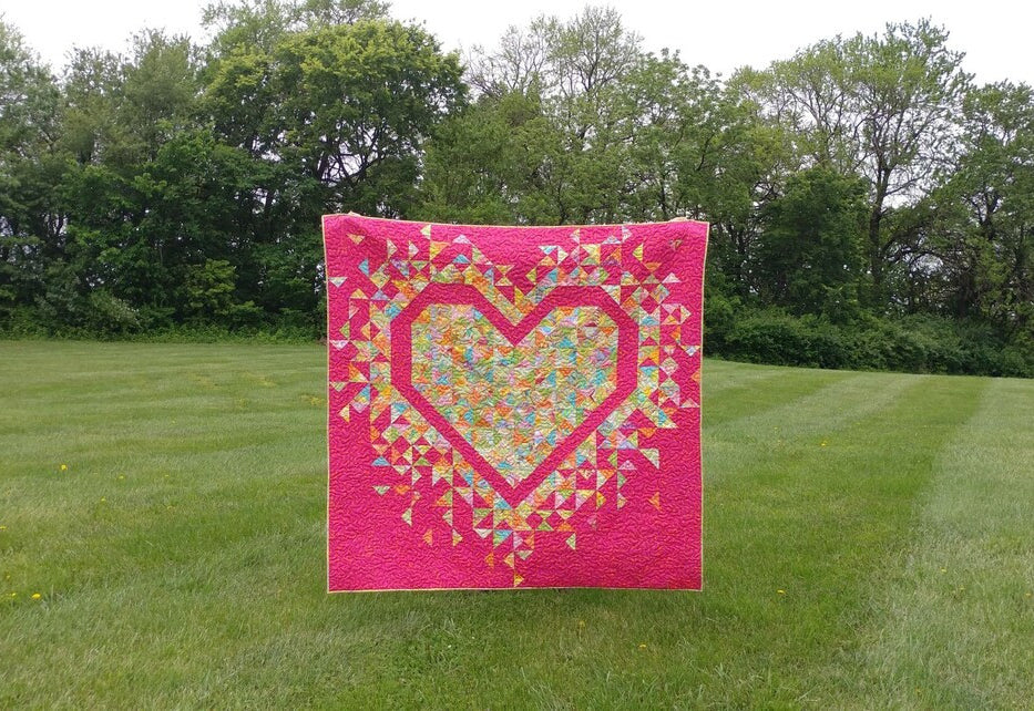 Exploding Heart Pattern by Slice of Pi Quilts_sample