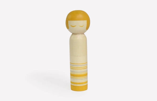 Cohana Kokeshi Doll Pincushion in Yellow
