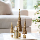 Neo Holly Topiary Tree w/Star - Antique Gold