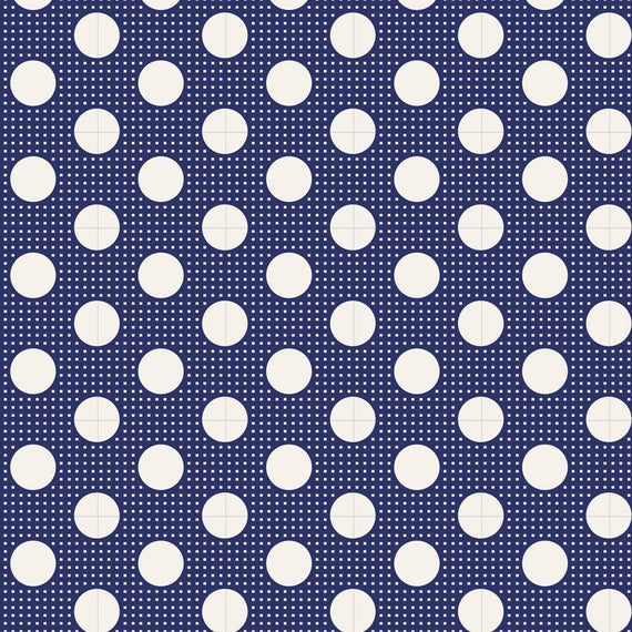 Tilda Classic Basic Night Blue Dots available via Yardage 100% Premium Quilting Cotton