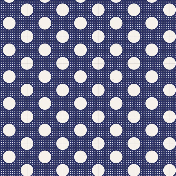 Tilda Classic Basic Night Blue Dots available via Yardage 100% Premium Quilting Cotton