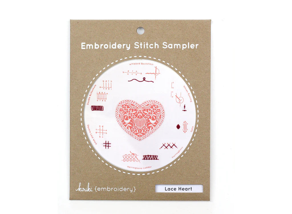 Lace Heart - Embroidery Stitch Sampler by Kiriki Press
