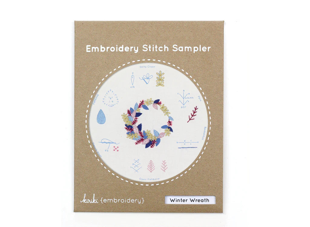 Winter Wreath - Embroidery Stitch Sampler by Kiriki Press