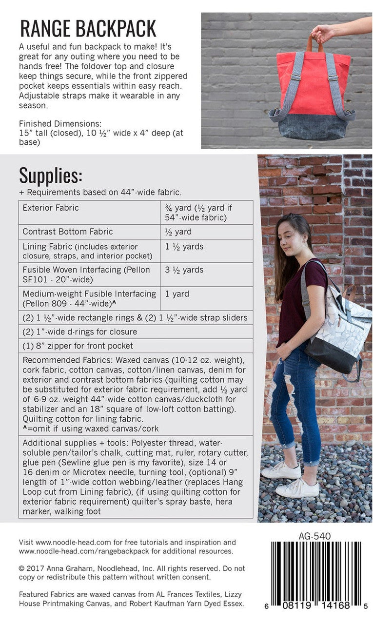 Range Backpack Pattern by Noodlehead
