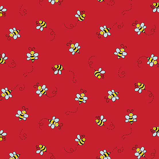 Bumble Bee in Red for Andover Fabrics.