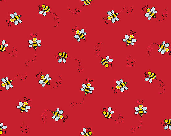 Bumble Bee in Red for Andover Fabrics.