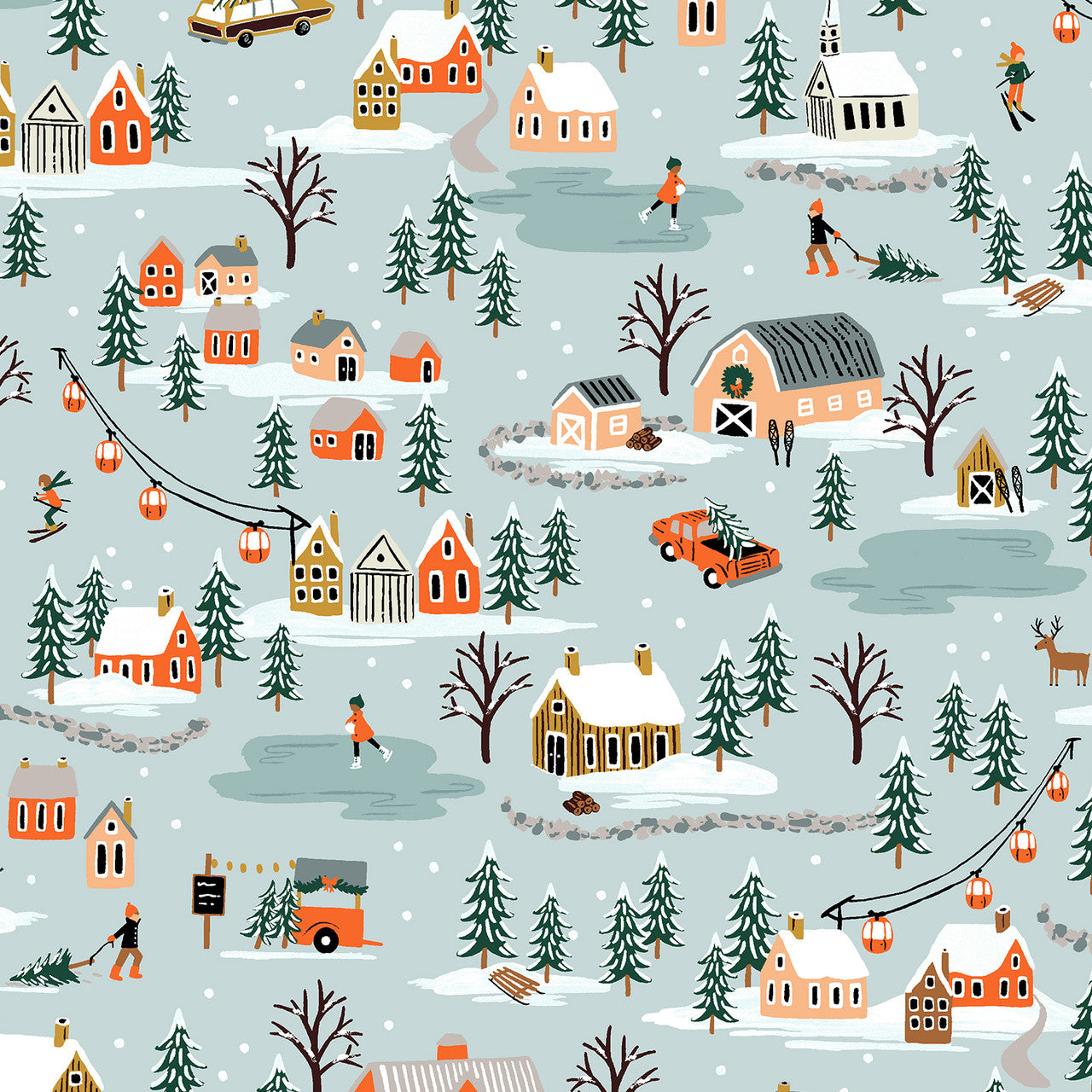 Holiday Classics - Holiday Village Mint  - Rifle Paper Co.
