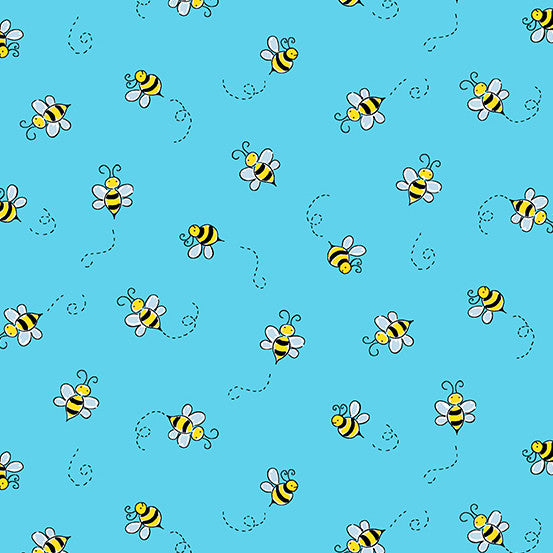 Bumble Bee in Teal for Andover Fabrics.