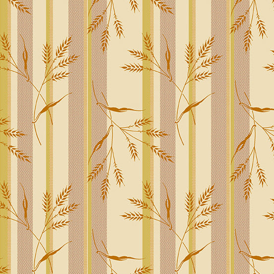 Wheat and Honey in Straw from Secret Stash's Earth Tones Collection by Laundry Basket Quilts for Andover Fabrics. 100% Premium Quilting Cotton.